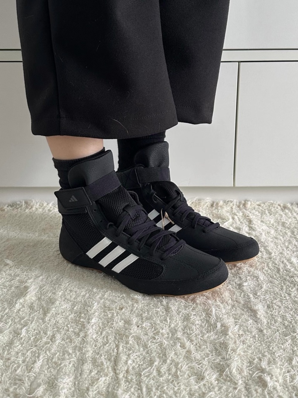 adidas Black and White Women's High-Top Athletic Sneakers